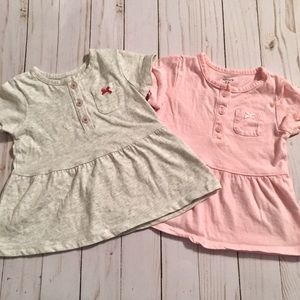 Set of 2 Gray Pink Baby Girl Casual Dress Sundress